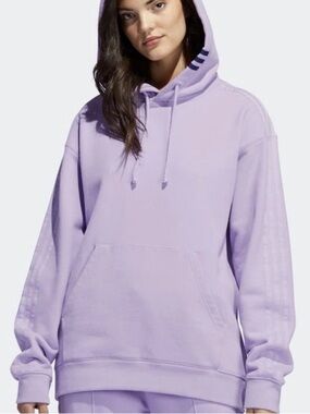 adidas x ivy park Lavender terry  Pullover Hoodie with Subtle Sleeve Stripes! XS